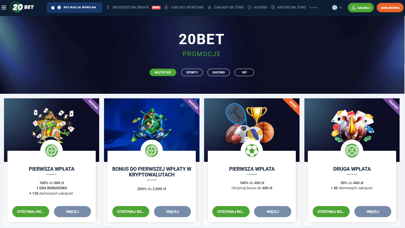 20Bet_Zrzuty ekranu_Bonusy